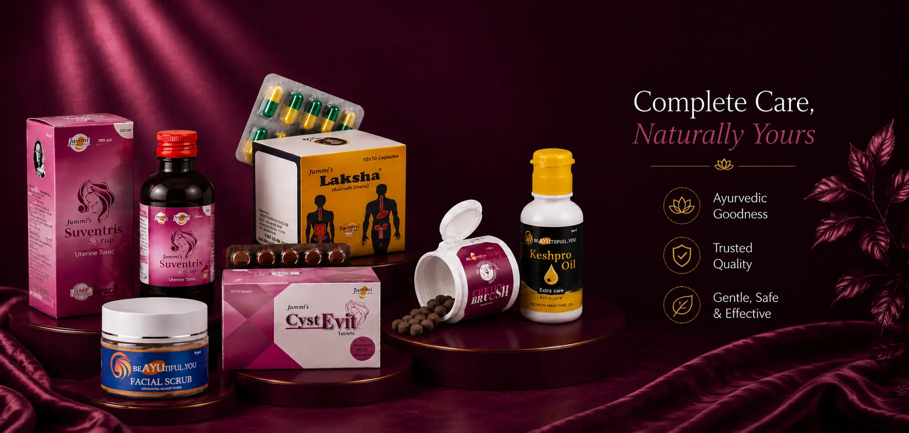 Ayurvedic skincare and haircare product range